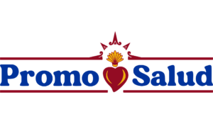 A logo for tomo salsa, with the name of the restaurant in blue and red.